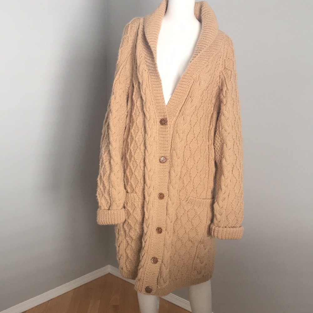 Vintage cable gauge hand made cardigan - Picture 3 of 10